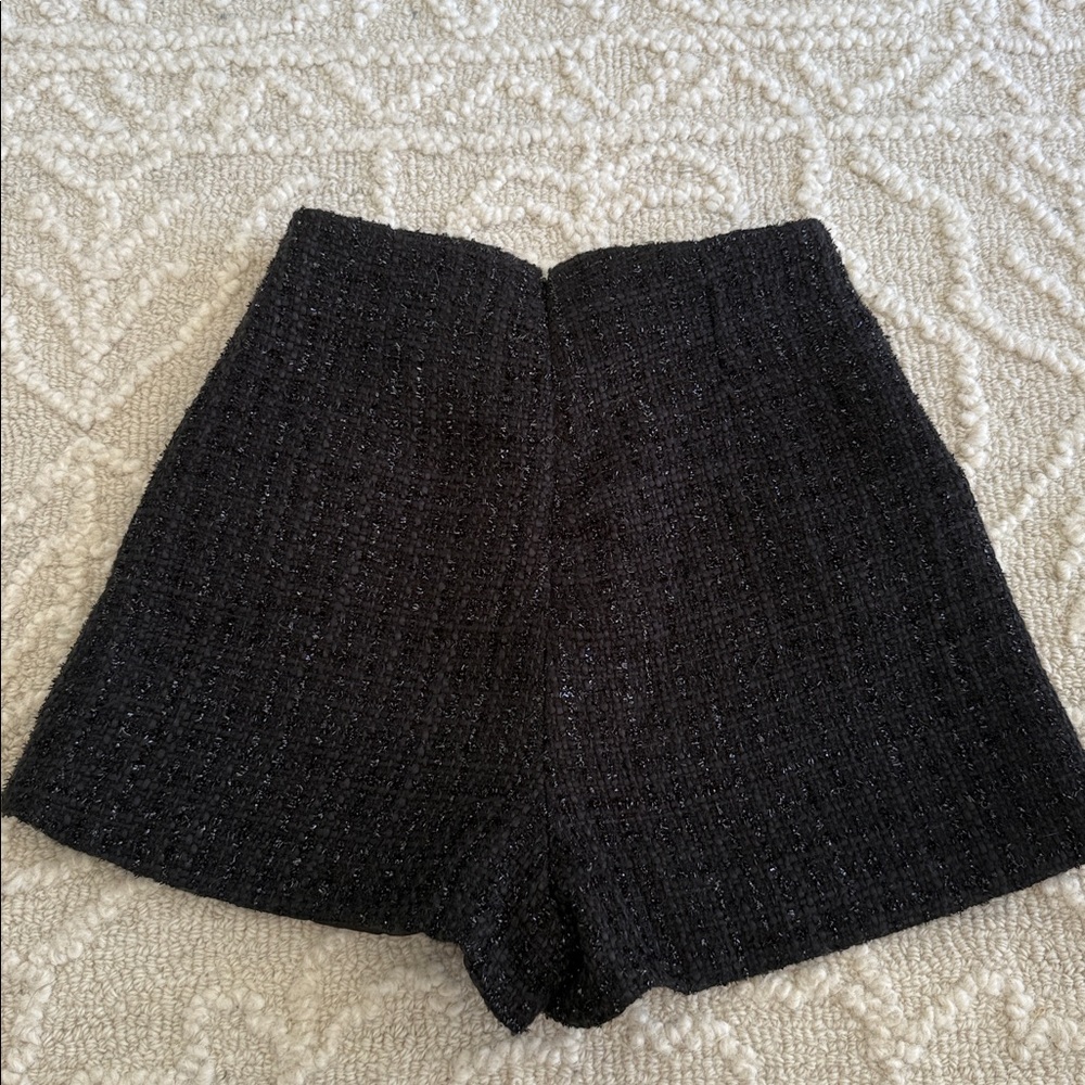 Tweed Shiny Shorts - Black - Picture 4 of 4
